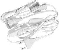 Подвесной патрон под фитолампу Эра fito-Holder G13 IP65 mini для ламп Fito до 600 мм 2xG13 с выключателем вилкой 1.5 м