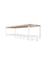 Полка настенная Otto с крючками и штангой 65x21x25 см цвет белый