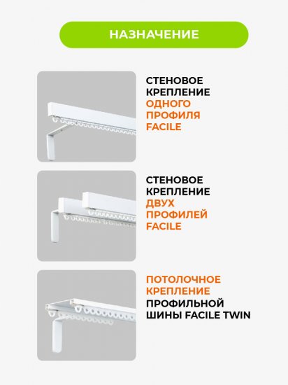 Держатель для профиля Arttex Facile 15 см сталь цвет белый