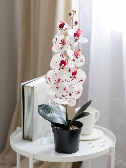 Искусственное растение в горшке орхидея h50 см цвет тигровый