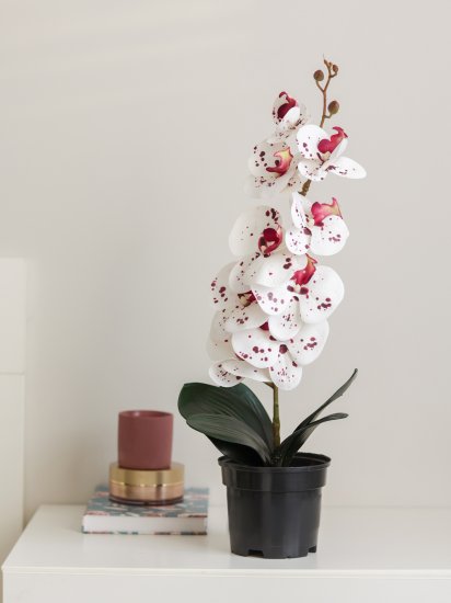 Искусственное растение в горшке орхидея h50 см цвет тигровый