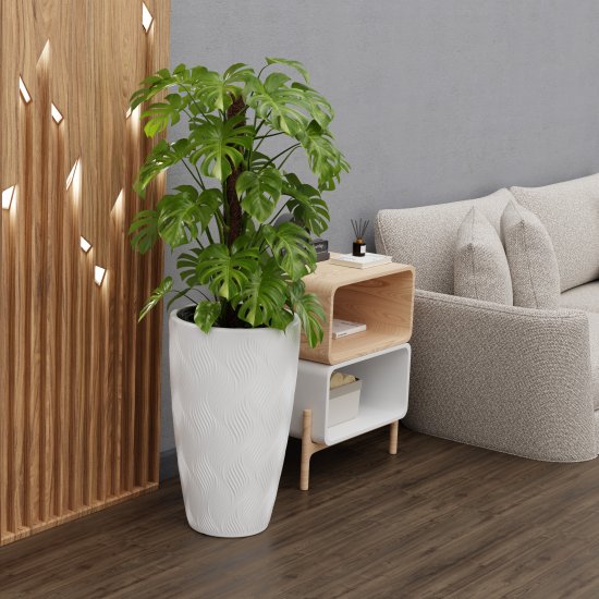 Кашпо Флэйм Альтернатива ø36 h60 v42 л пластик белый