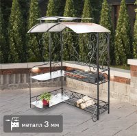 Барбекю на углях и дровах Лидер 100x150x215 см железо черный