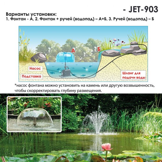 Насос фонтанный 3/4 Garden Show с насадками (466403)