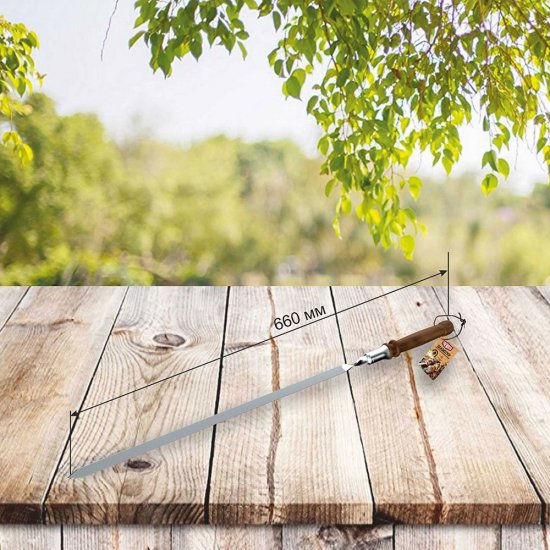 Шампур для мангала Firewood с деревянной ручкой 65 см