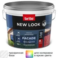 Краска фасадная Brite New Look матовая прозрачная 9 л