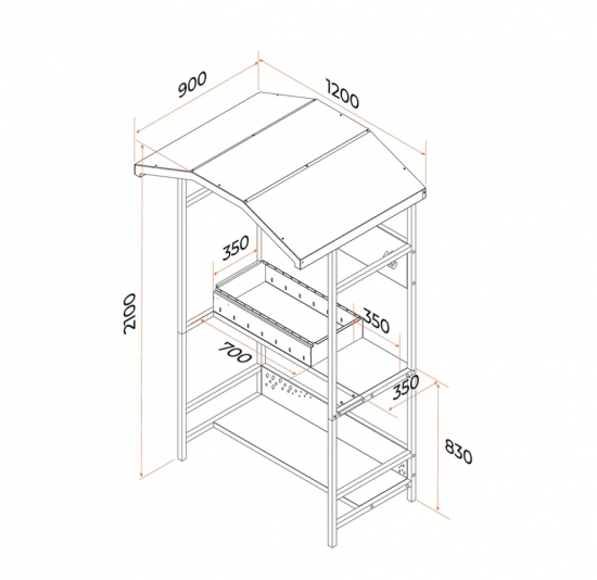 Мангал Gratar Spark SP700 3 мм 211.5x119.55x90 см