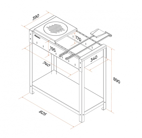 Мангал Gratar Кавказ 74M KV74M 4 мм 86.8x83.3x39 см