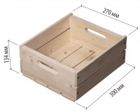 Ящик для хранения 27x13.4x30 см дерево цвет бежевый