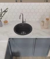 Мойка для кухни врезная Granfest Smart GF-SM 435 43x43 см глубина чаши 16 см мраморная крошка цвет черный