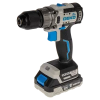 Дрель-шуруповерт аккумуляторная бесщёточная Deko ZKCD20V, 20 В Li-ion 2x2 Ач