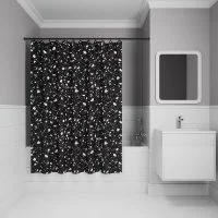 Штора для ванной Iddis Base LM02P18i11 200x180 см полиэстер цвет черный