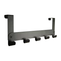 Вешалка на дверь Spaceo AXE 4 крючка 43.5x17.2x7.2 см сталь цвет черный нагрузка до 5 кг