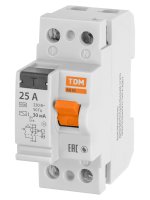 УЗО TDM Electric ВД-63 2Р 25 А 30 мА 4.5 кА AC