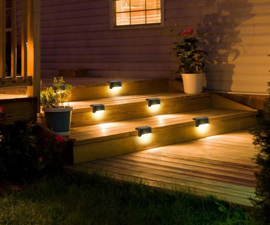 Подсветка для ступеней светодиодная уличная Старт Сад 1LED IP65 цвет черный 2 шт.