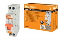 Дифференциальный автомат TDM Electric 63М 2P N C16 А 10 мА 4.5 кА АС