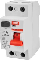 УЗО TDM Electric ВД1-63S 2Р 50 А 30 мА 6 кА AC