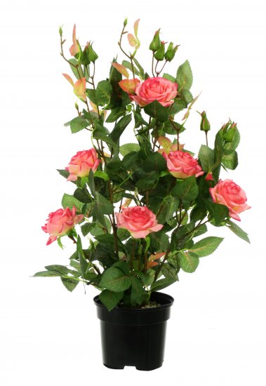 Искусственное растение в горшке роза Салем h50 см цвет розовый