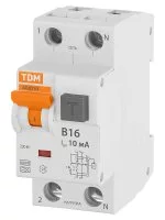 Дифференциальный автомат TDM Electric 63 2P N B16 А 30 мА 6 кА А