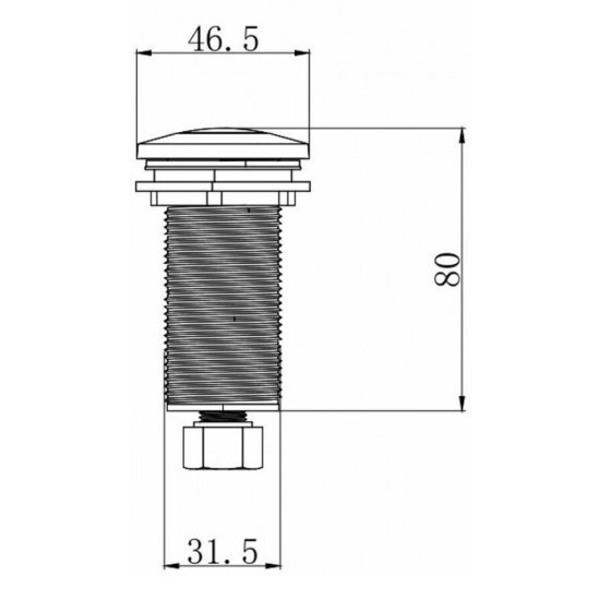 Пневмокнопка для измельчителя пищевых отходов Bone Crusher металл черная (LONG AIR SWITCH (BLACK))