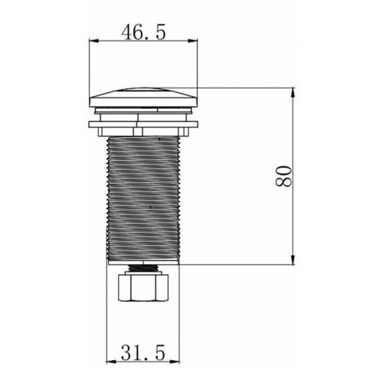 Пневмокнопка для измельчителя пищевых отходов Bone Crusher металл хром (Long Air switch (brusshed))