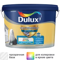 Краска фасадная Dulux Weathershield Extraflex прозрачная матовая база BC 9 л