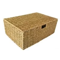 Корзина с крышкой для хранения 55x21x38 см водоросли цвет натуральный