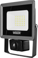 Прожектор светодиодный уличный Wolta WFL-30W/08S 30 Вт 5700 К IP65 нейтральный белый свет с датчиком движения
