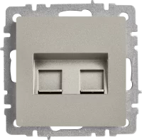 Компьютерная розетка двойная встраиваемая IEK Brite РК10-2-БрС RJ45 UTP cat 5e цвет сталь