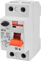 УЗО TDM Electric ВД1-63S 2Р 40 А 100 мА 6 кА AC