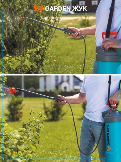 Опрыскиватель для сада наплечный Garden Жук 6 л бирюзовый