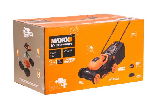 Газонокосилка аккумуляторная бесщеточная Worx WP733E 20 В 30 см 1x4 Ач АКБ и ЗУ входит в комплект