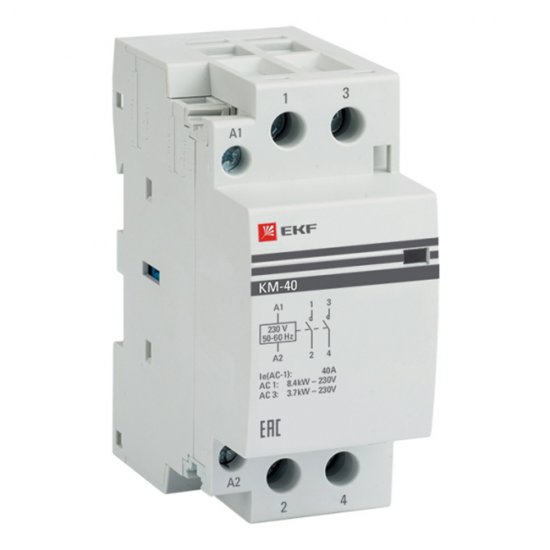 Контактор модульный EKF PROxima КМ (km-2-40-20) 230-240 В 40 А тип AC 2НО