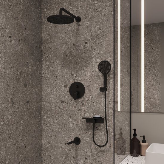 Душевая система Milardo Dale DALBL03M68 скрытого монтажа цвет черный матовый