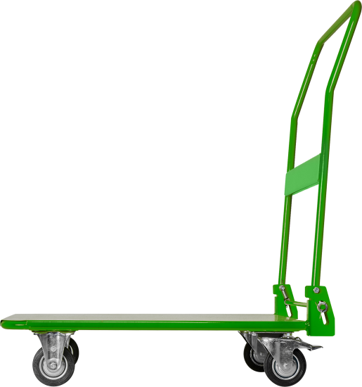 Тележка платформенная нагрузка 250 кг 4 колеса цвет оранжевый