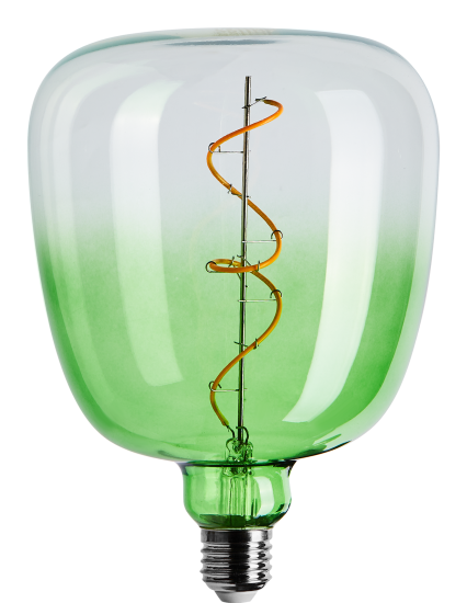 Лампа светодиодная Gauss Filament V140 E27 265 В 5 Вт фигурная 200 лм теплый белый свет цвет зеленый