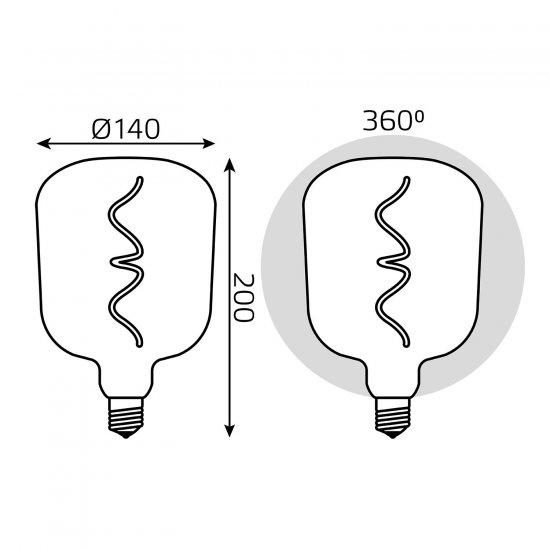 Лампа светодиодная Gauss Filament V140 E27 265 В 5 Вт фигурная 200 лм теплый белый свет цвет зеленый