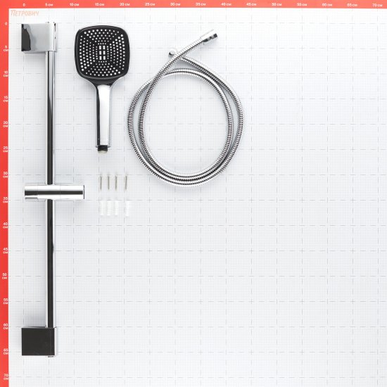 Душевой комплект Voda с лейкой со стойкой хром (VSS16)