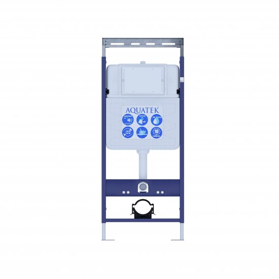 Комплект инсталляция с унитазом Aquatek Оберон безободковый с микролифтом с клавишей цвет черный