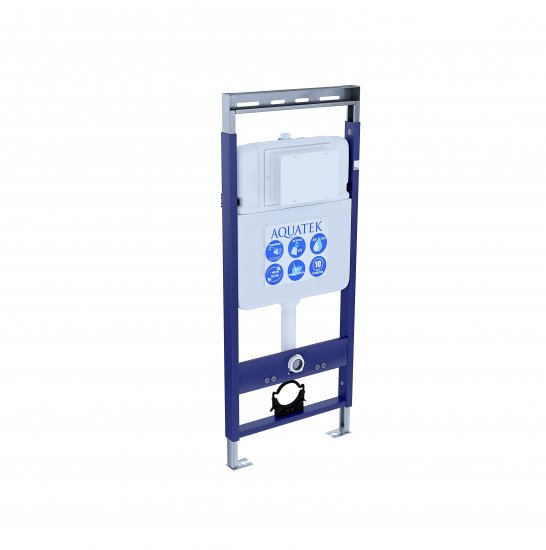 Комплект инсталляция с унитазом Aquatek Оберон безободковый с микролифтом с клавишей цвет черный