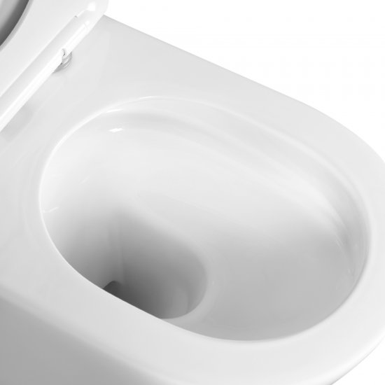 Комплект инсталляция с унитазом Aquatek Оберон безободковый с микролифтом с клавишей цвет черный