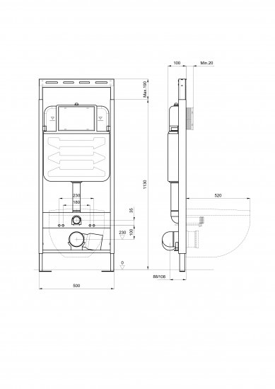 Комплект инсталляция с унитазом Aquatek Оберон безободковый с микролифтом с клавишей цвет черный