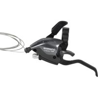 Шифтер/ручка тормоза Shimano ST-EF51-AL2A, левая, 3-пер, трос 1750мм, для V-brake, черная