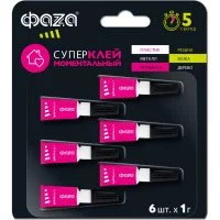 Супер-клей ФАZА GSp-1x6 1г BL-6