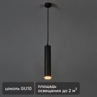 Люстра подвесная PL16 1 лампа 2 м² цвет черный