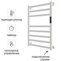 Полотенцесушитель электрический Арго Соло Гранд Квадро 400x800 мм 170 Вт лесенка цвет белый