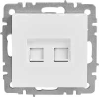 Розетка компьютерная двойная встраиваемая IEK Brite РК/Т12-БрБ RJ11/RJ45 цвет белый