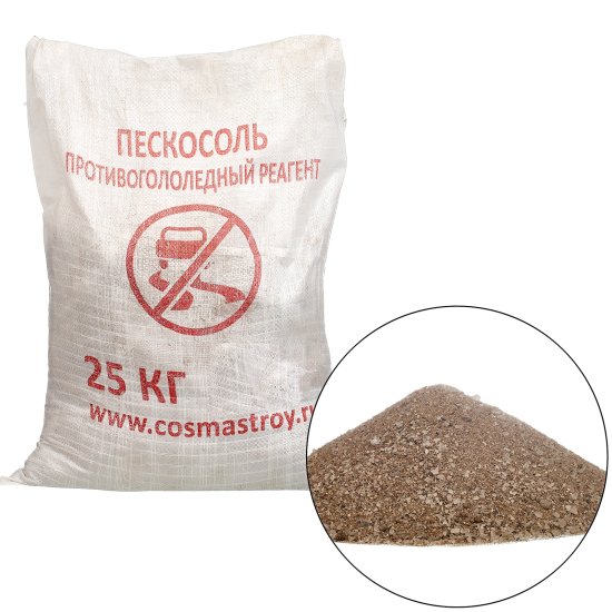 Противогололедные реагенты Пескосоль Оптима 25 кг