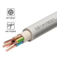 Кабель Севкабель NYM нг-LS 4x1.5 на отрез м