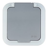 Розетка Svet накладная серая со шторками (EV 0366-8615)